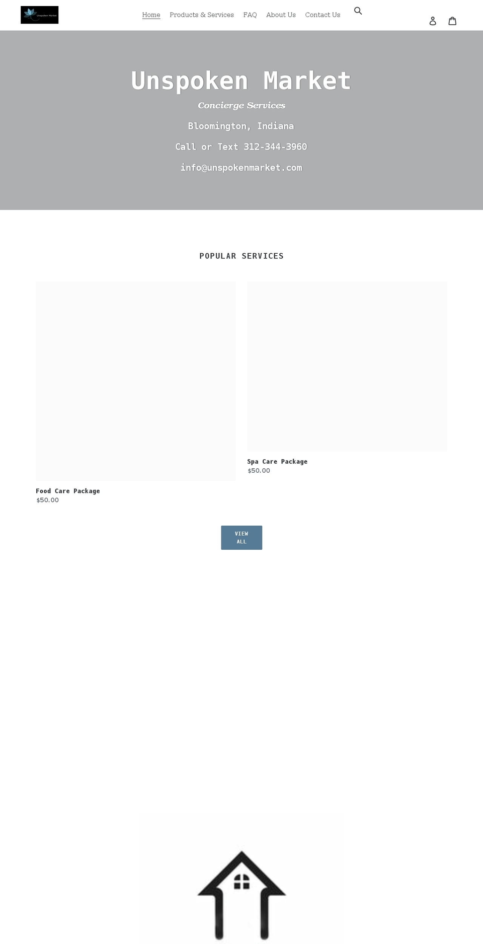 unspokenmarket.com shopify website screenshot