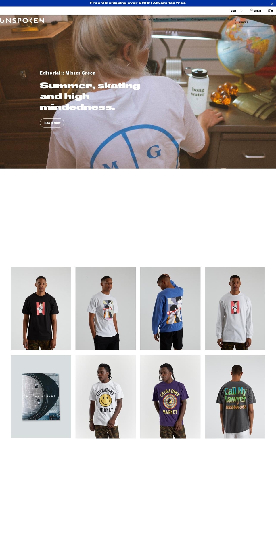 unspokenpdx.com shopify website screenshot