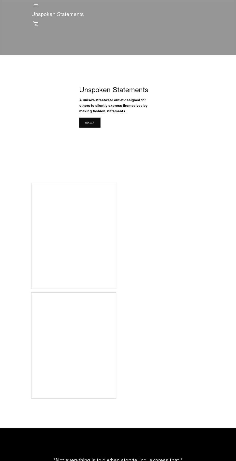 unspokenstatements.com shopify website screenshot