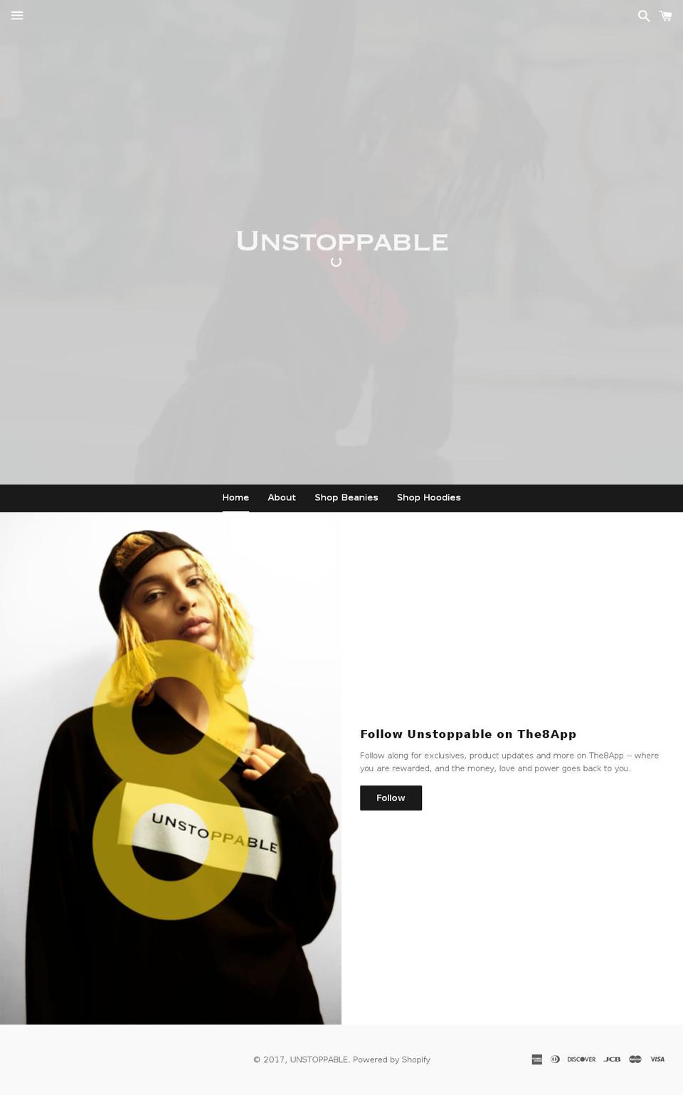 unstoppablenyc.com shopify website screenshot