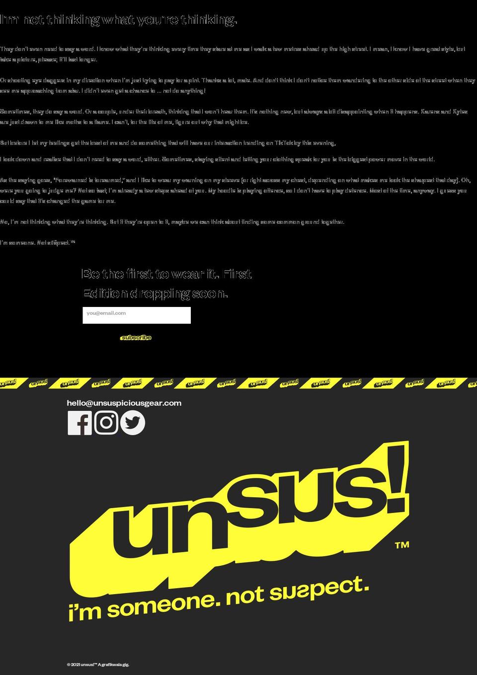 unsusgear.com shopify website screenshot