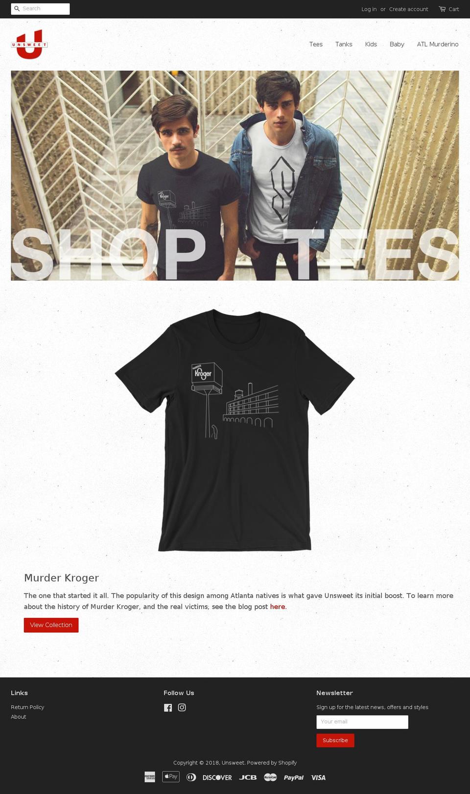 unsweettees.com shopify website screenshot