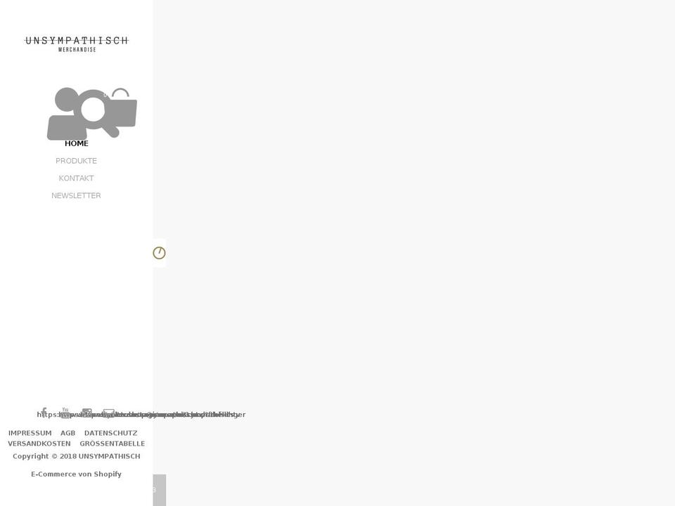 unsympathisch-shop.com shopify website screenshot