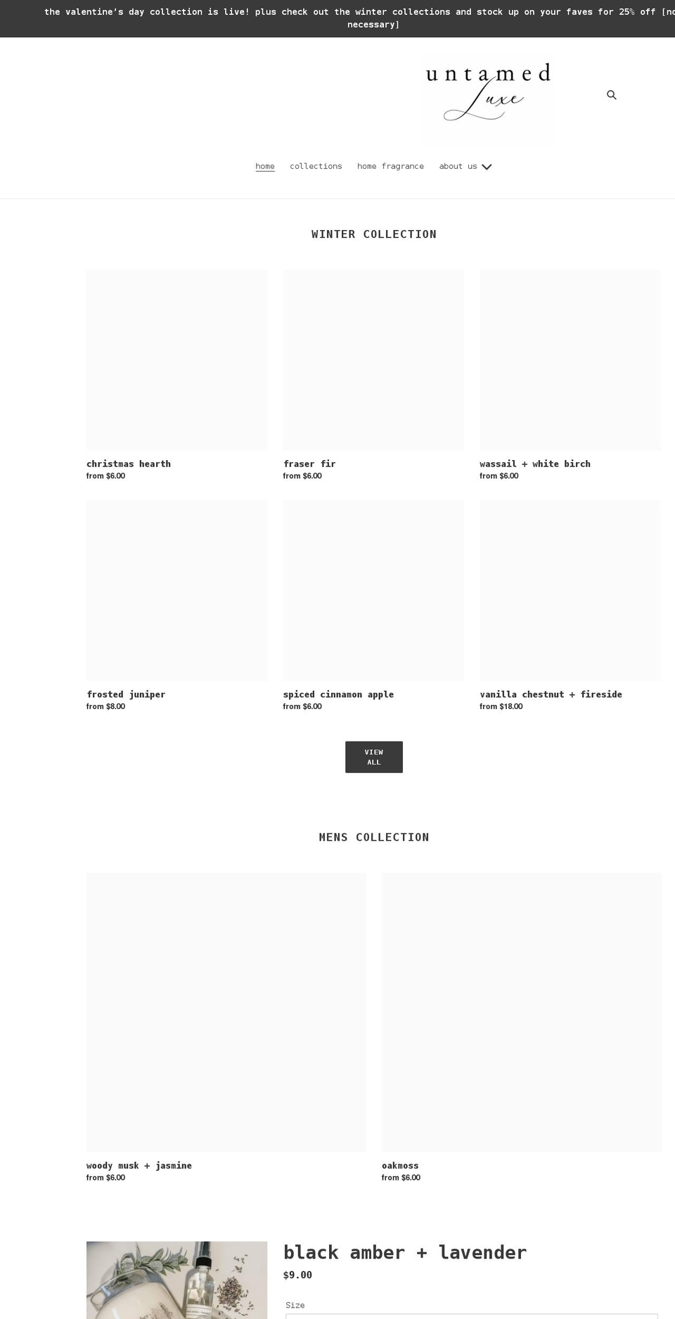 untamed-luxe.com shopify website screenshot