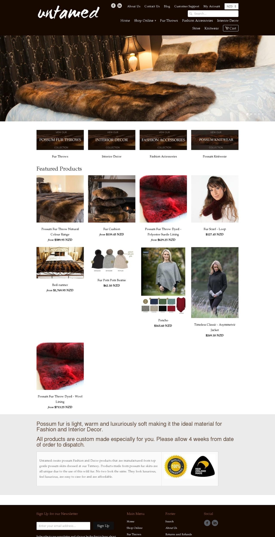 untamed.nz shopify website screenshot