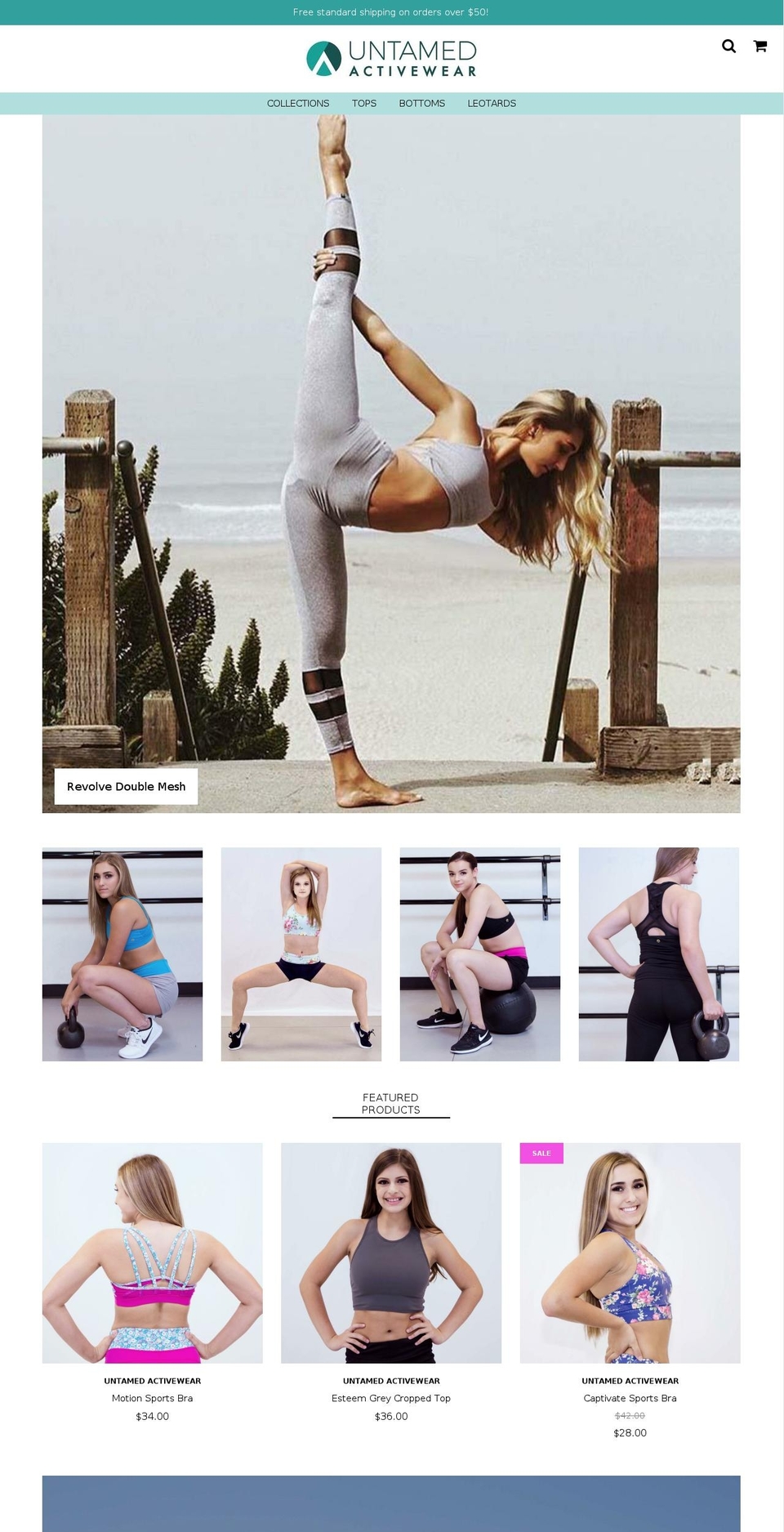untamedactivewear.com — Shopify storefront screenshot