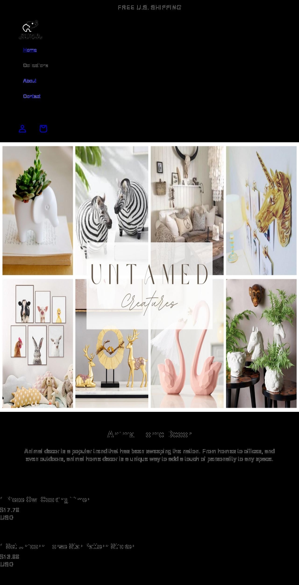 untamedcreatures.com shopify website screenshot