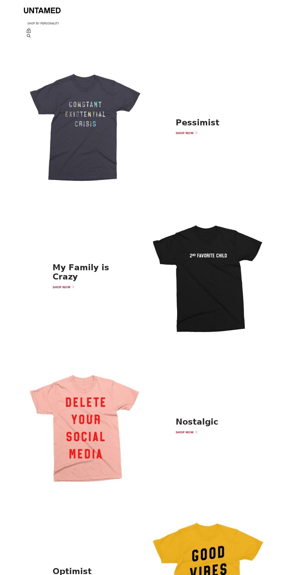 untamednyc.com — Shopify storefront screenshot