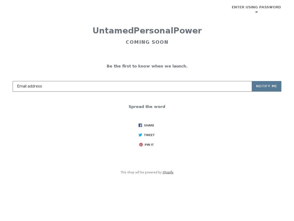 untamedpersonalpower.com — Shopify storefront screenshot