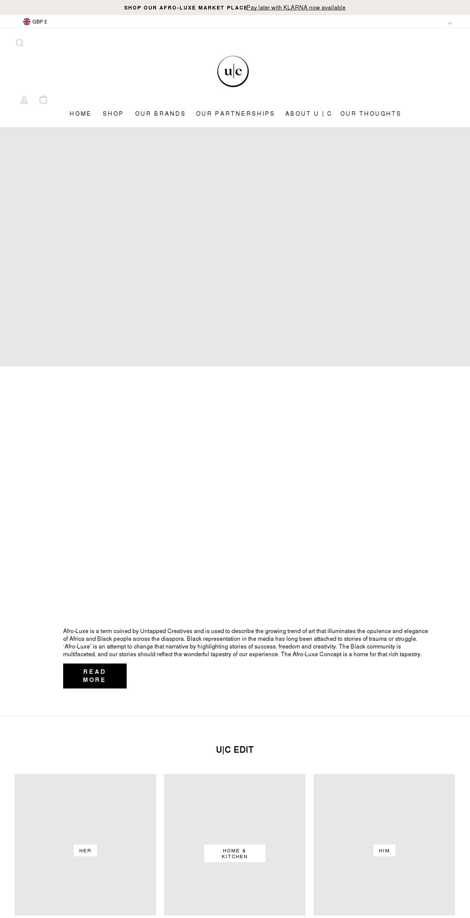 untappedcreatives.com shopify website screenshot