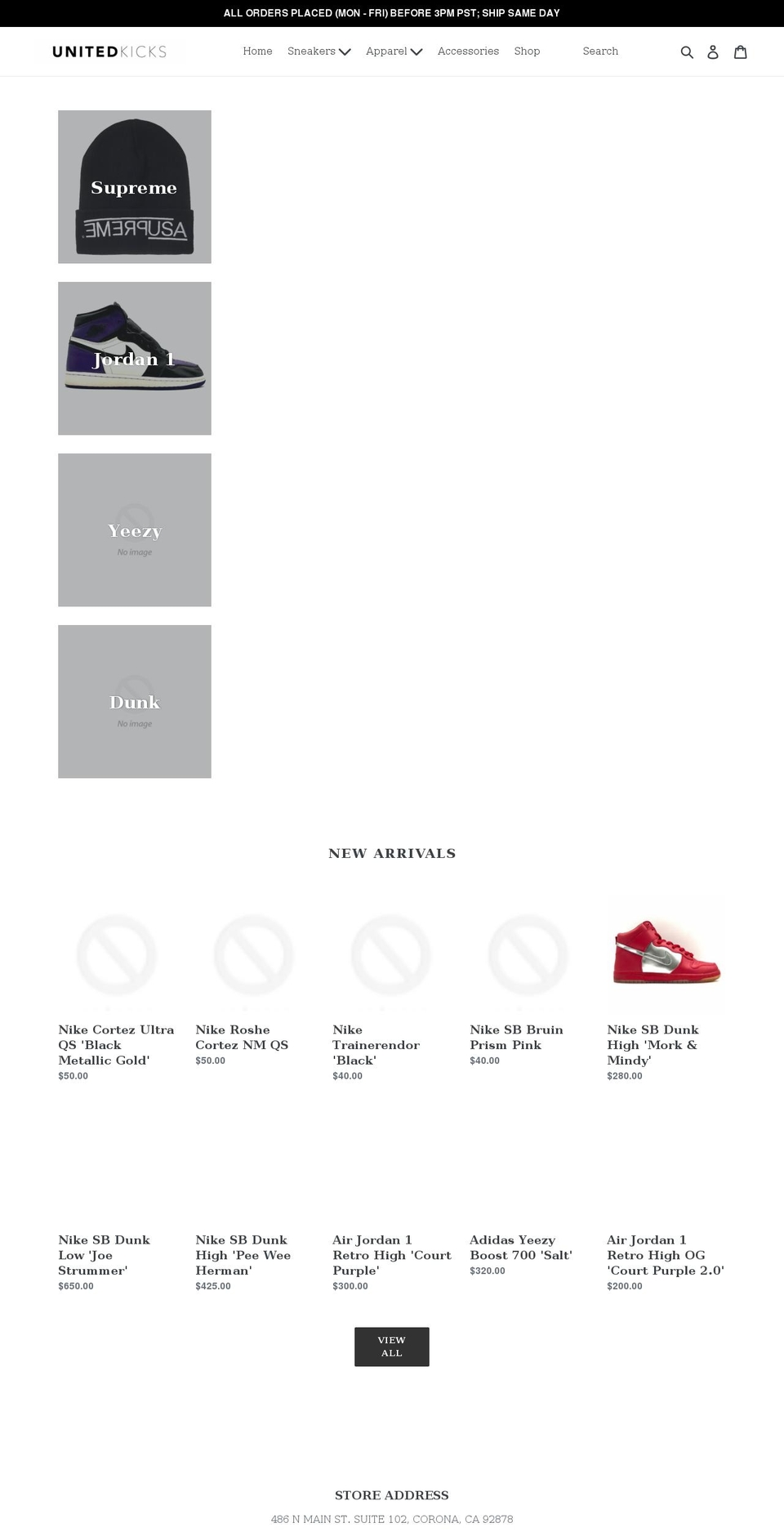 untdkicks.com shopify website screenshot