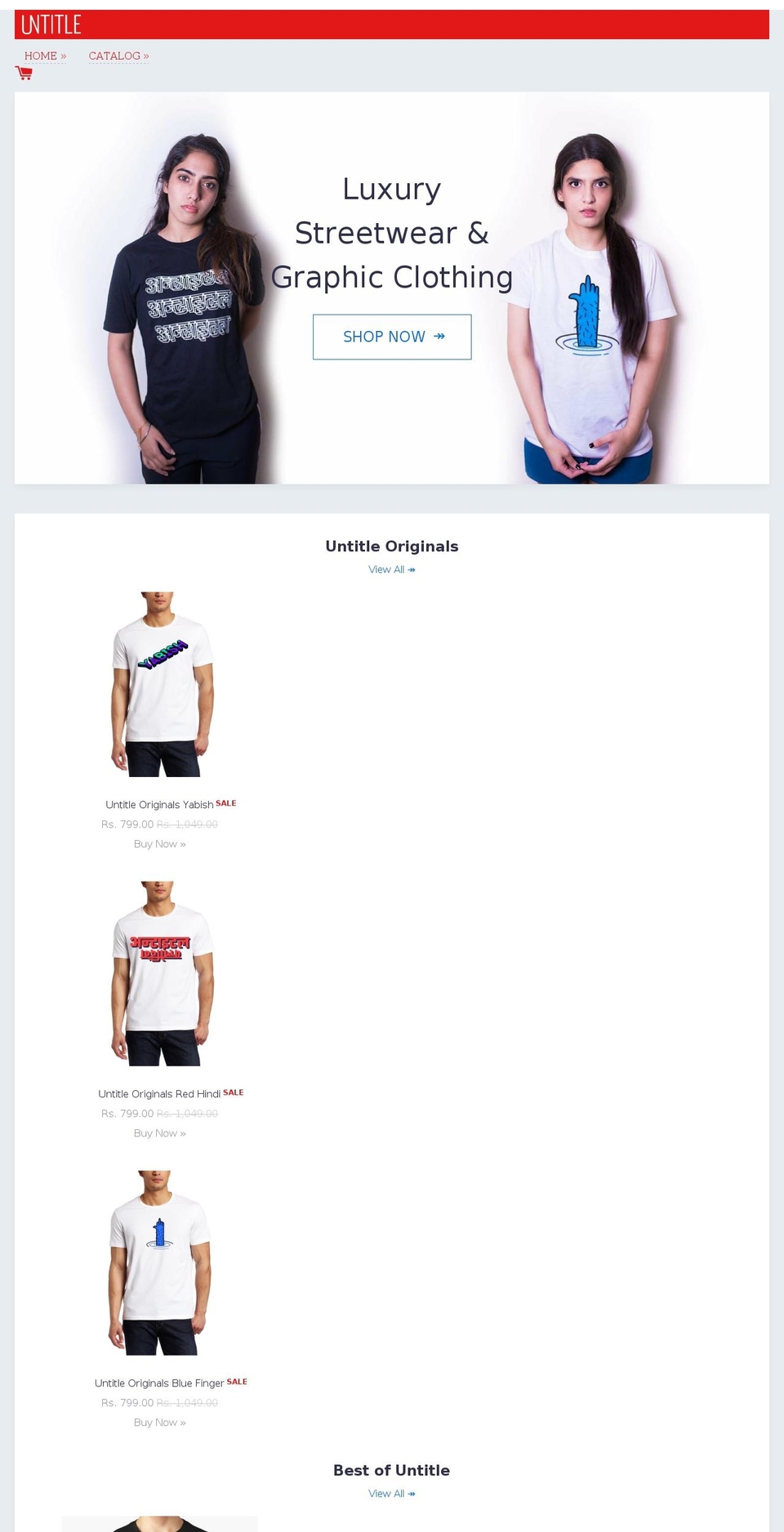 untitleclothing.com shopify website screenshot