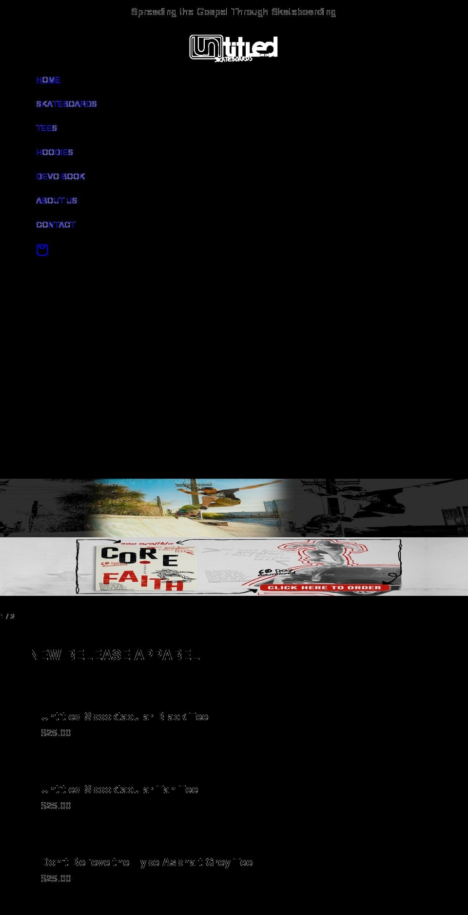 untitledskate.com shopify website screenshot
