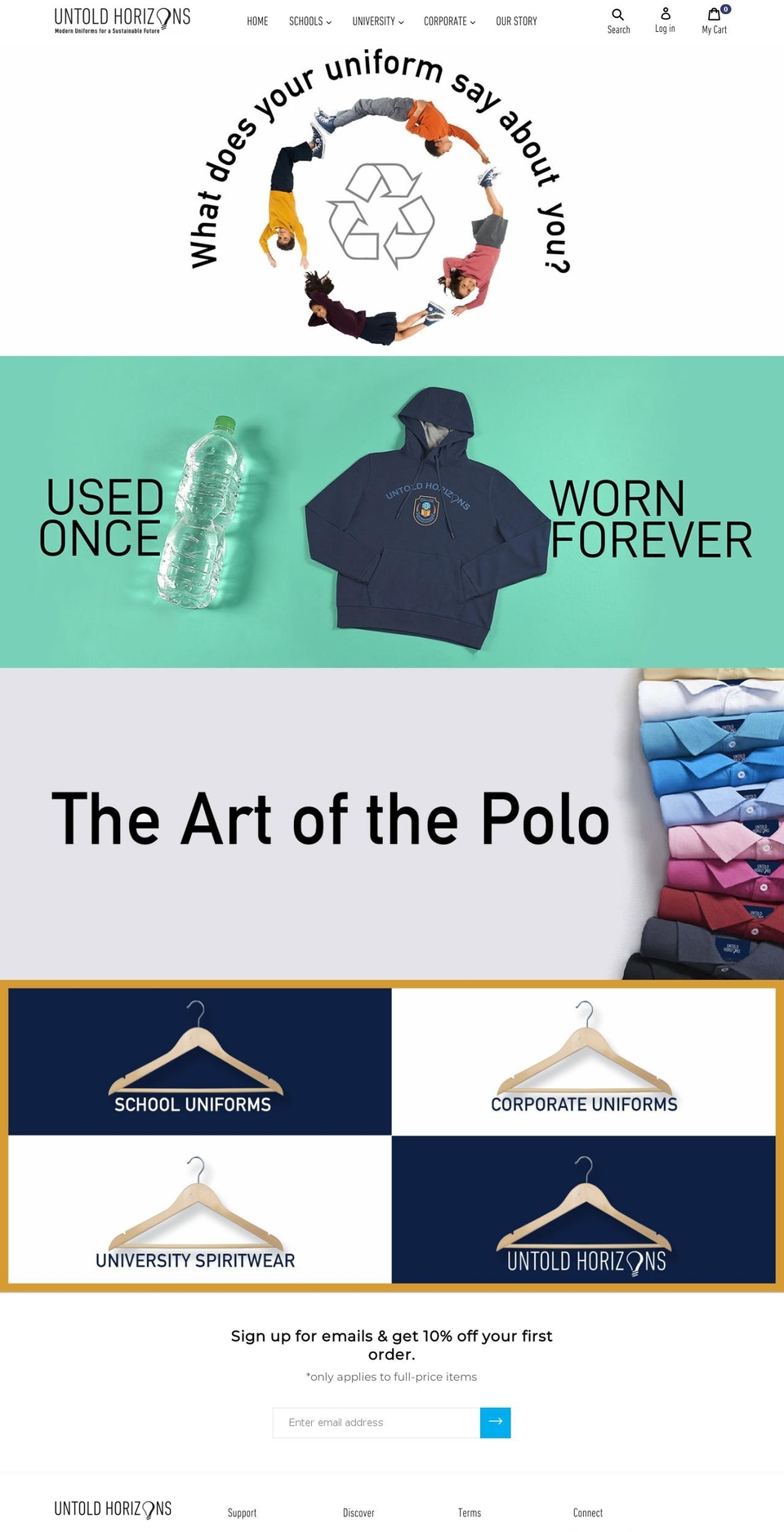 untoldhorizons.com — Shopify storefront screenshot