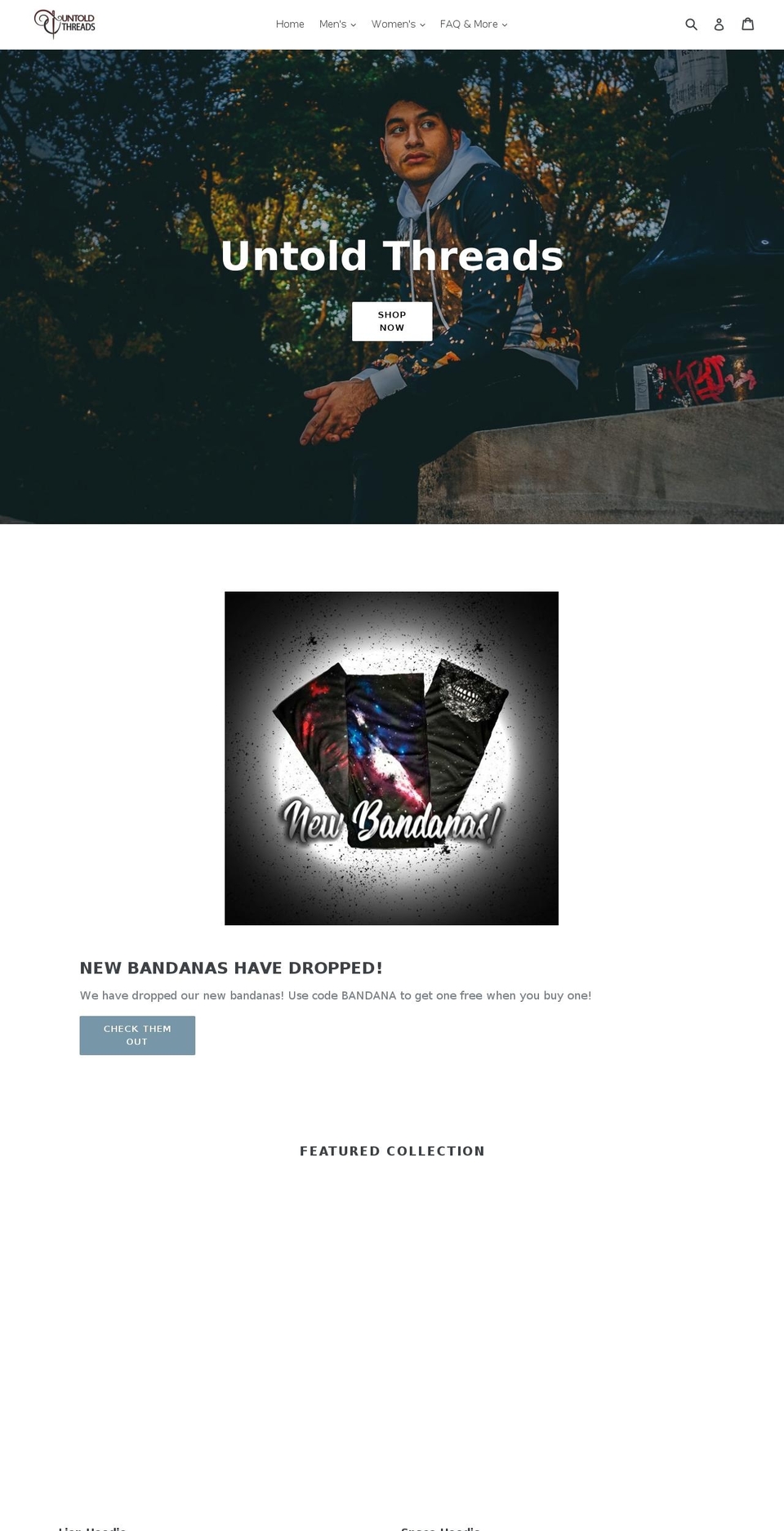 untoldthreads.com — Shopify storefront screenshot