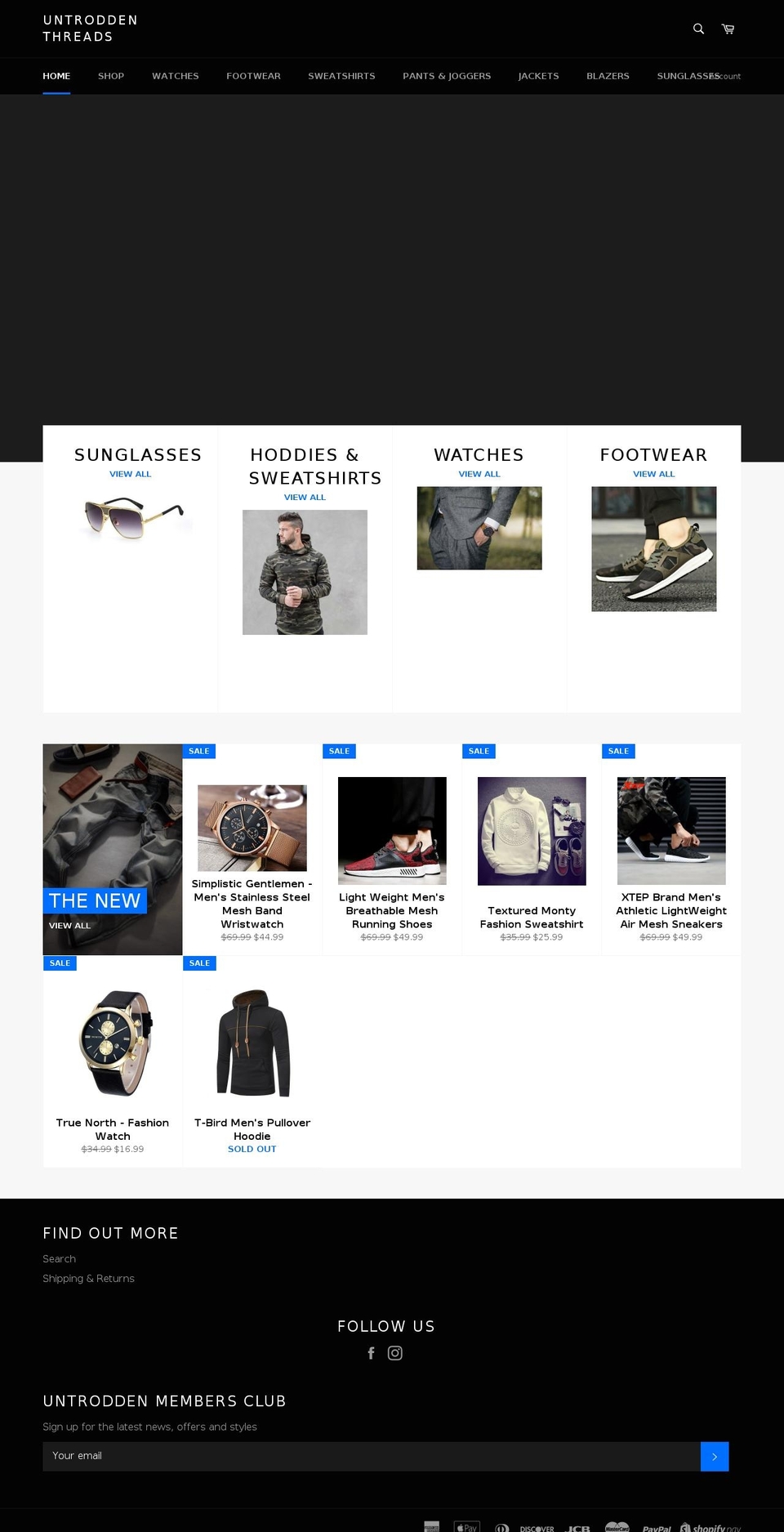 untroddenthreads.com — Shopify storefront screenshot