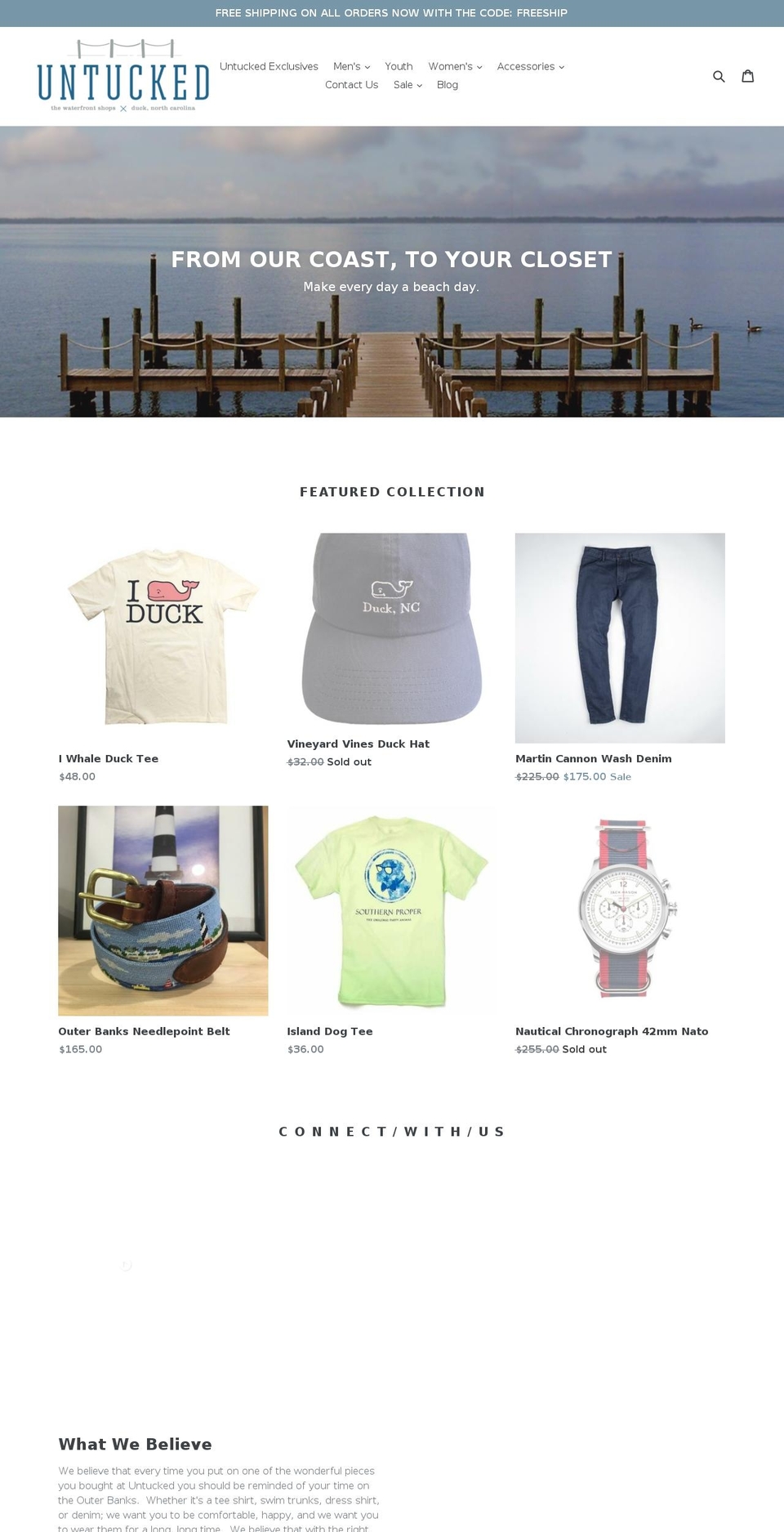 untuckedobx.com — Shopify storefront screenshot