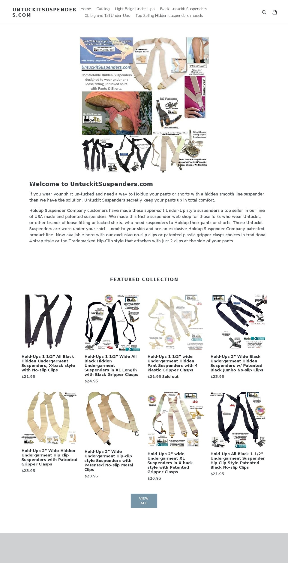 untuckitsuspenders.com — Shopify storefront screenshot