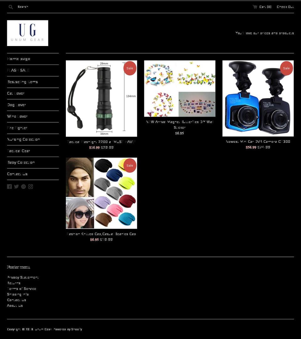 unumgear.com shopify website screenshot