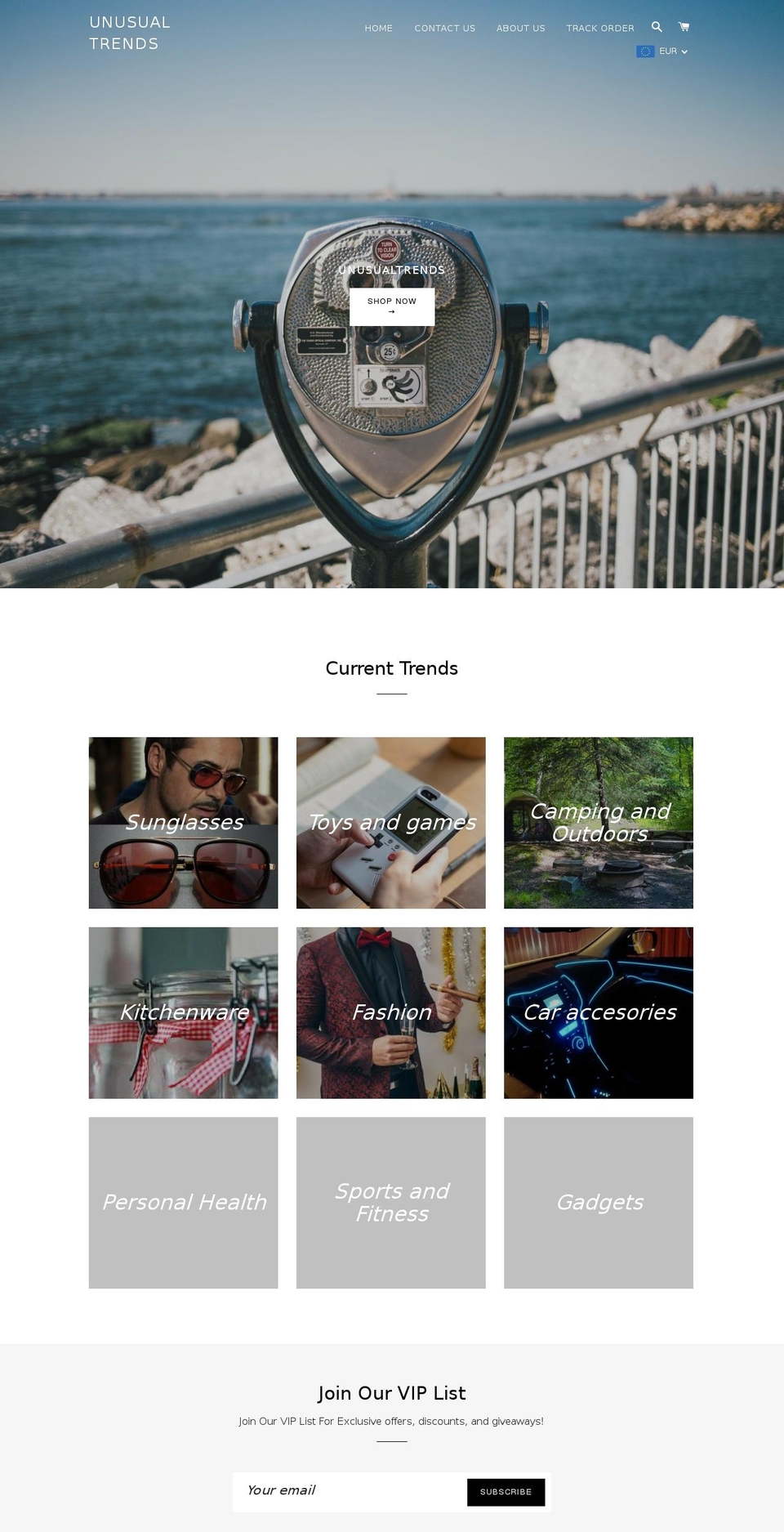 unusualtrends.com — Shopify storefront screenshot