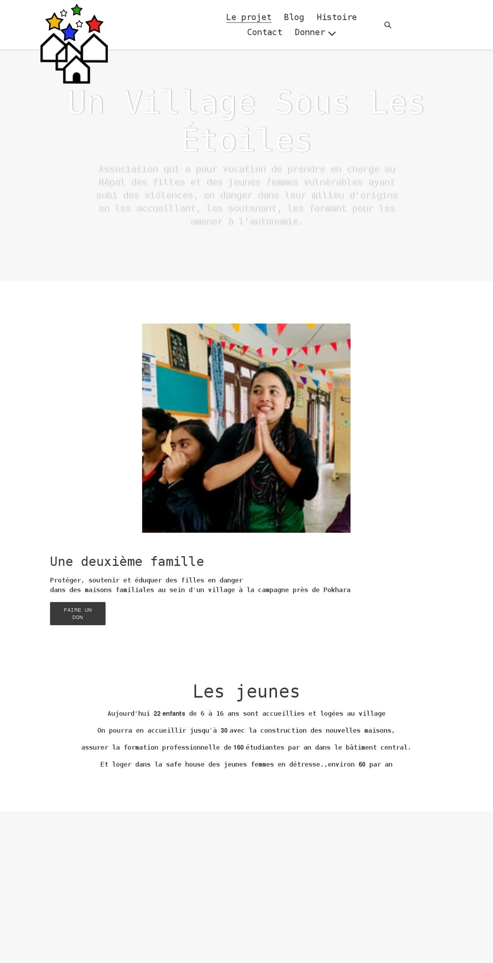 unvillagesouslesetoiles.org shopify website screenshot