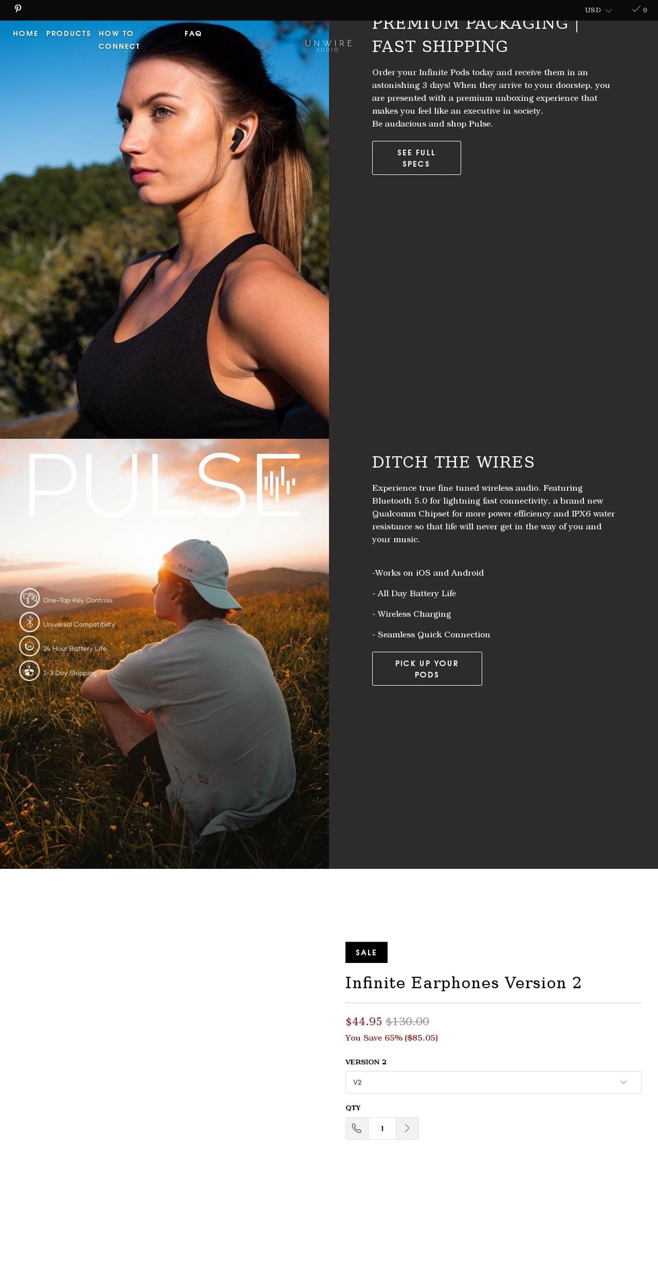 unwireaudio.com shopify website screenshot