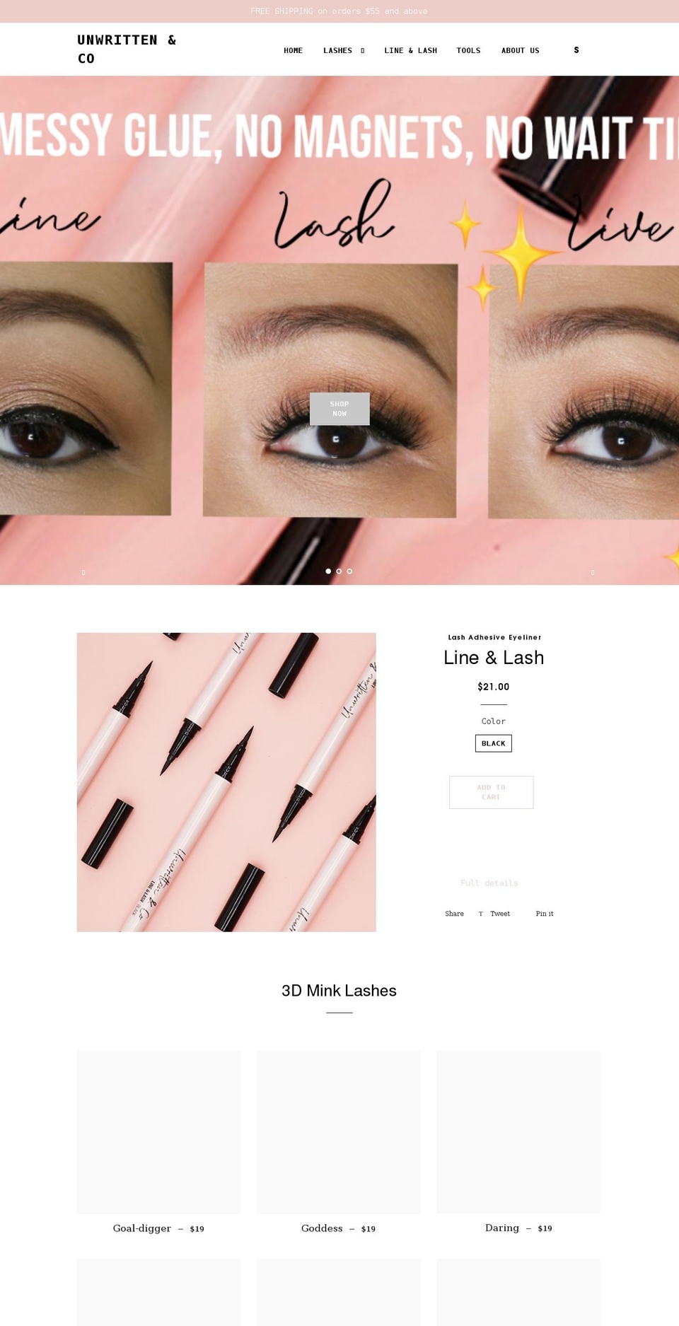 unwrittenandco.com shopify website screenshot