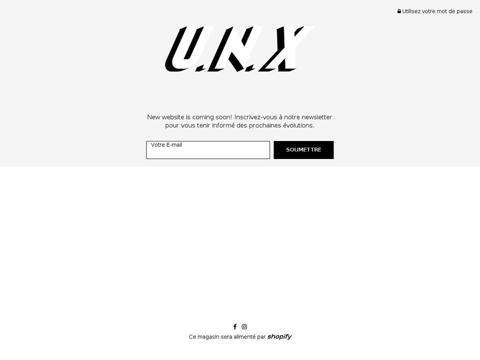 unxparis.com shopify website screenshot