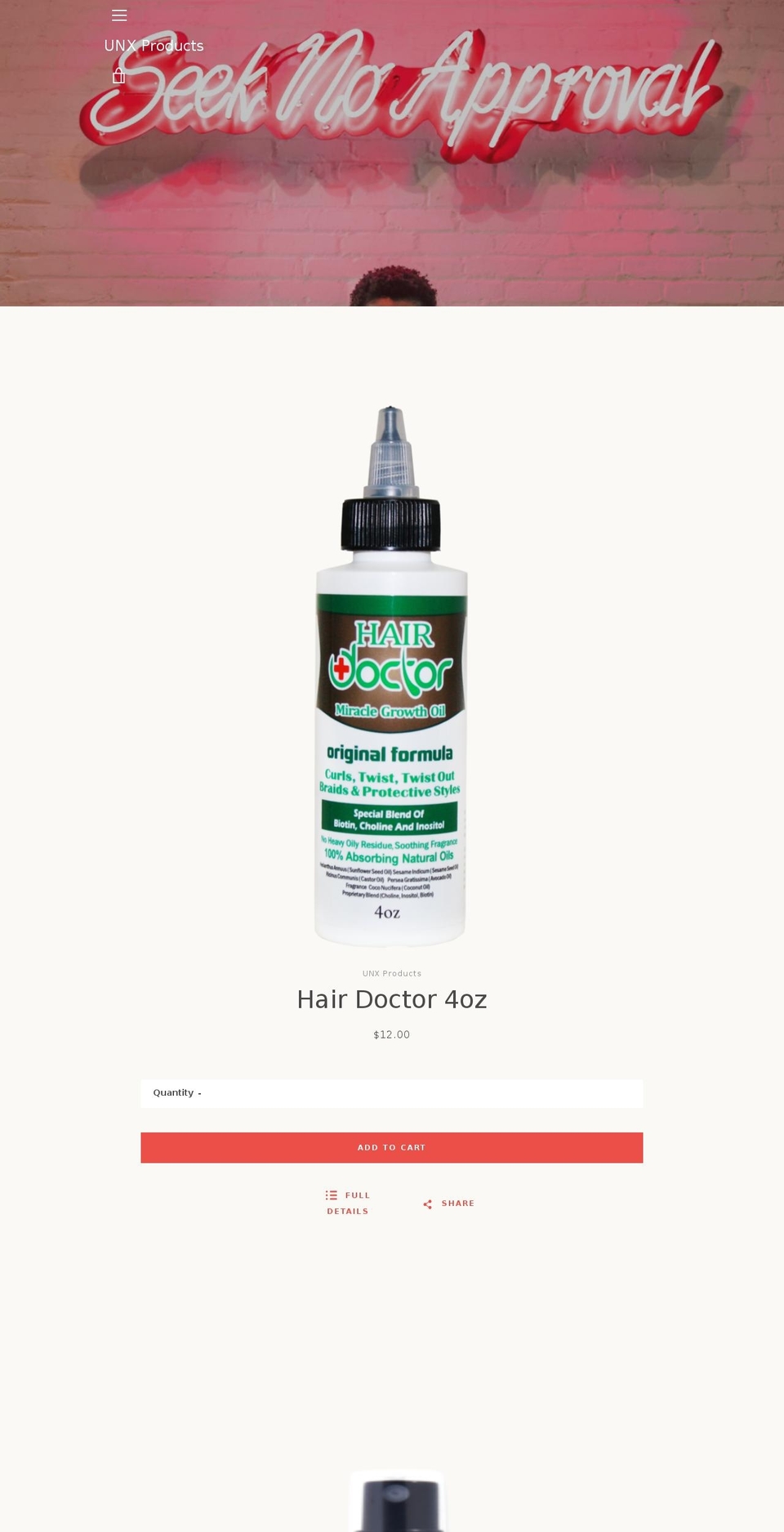 unxproducts.com — Shopify storefront screenshot