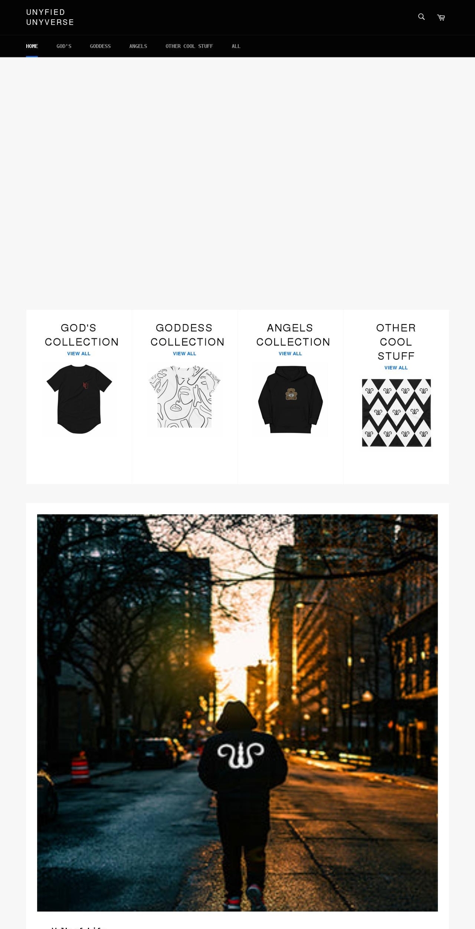 unyfiedunyverse.com shopify website screenshot