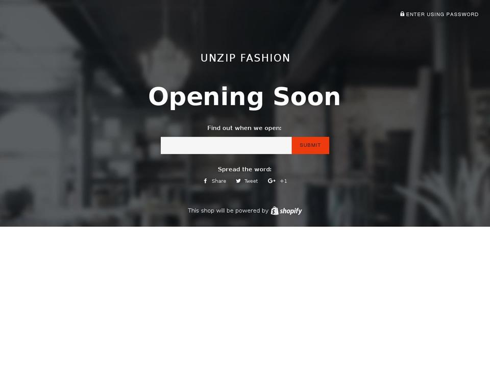 unzipfashion.com shopify website screenshot