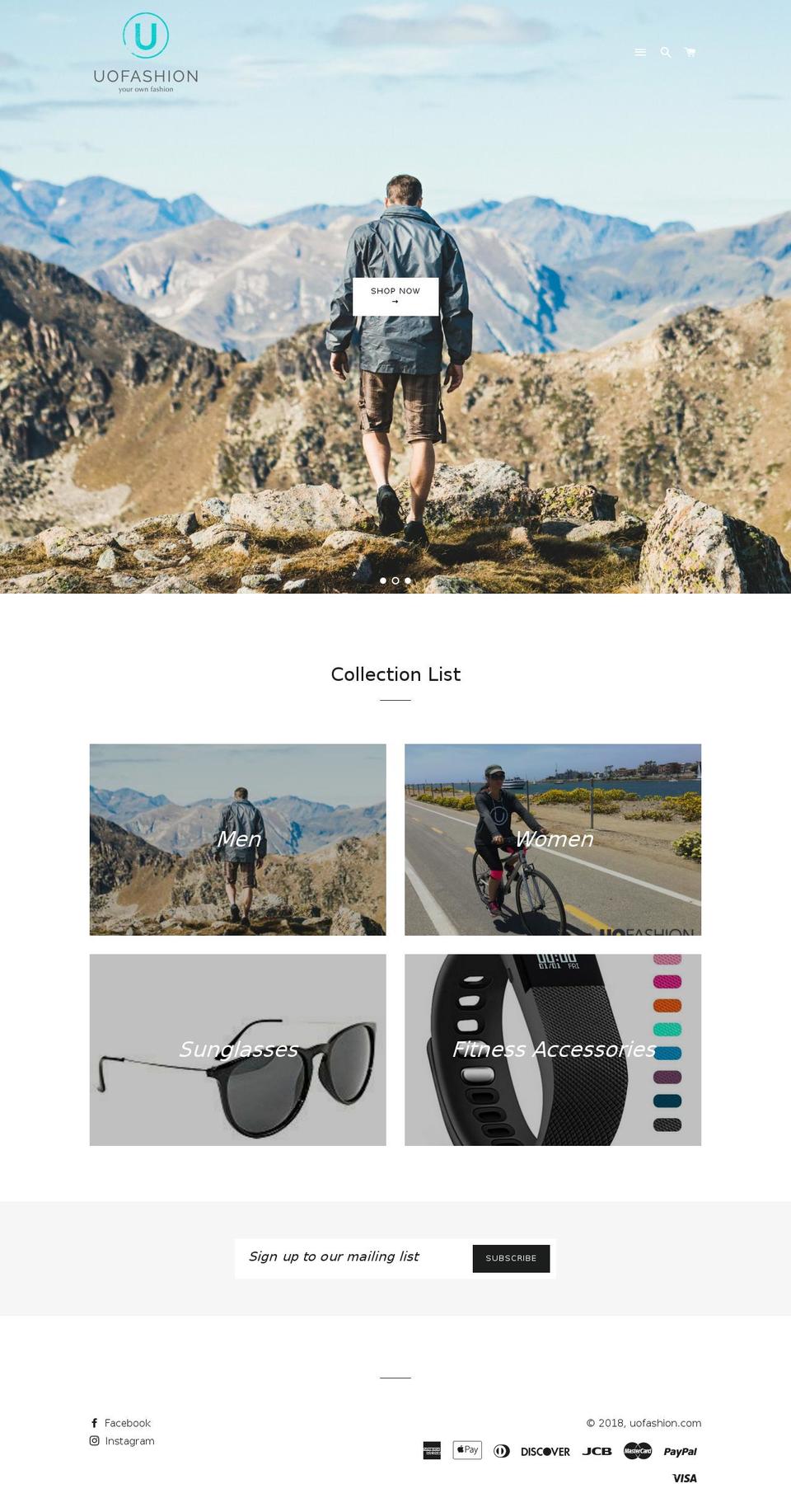 uofashion.com — Shopify storefront screenshot