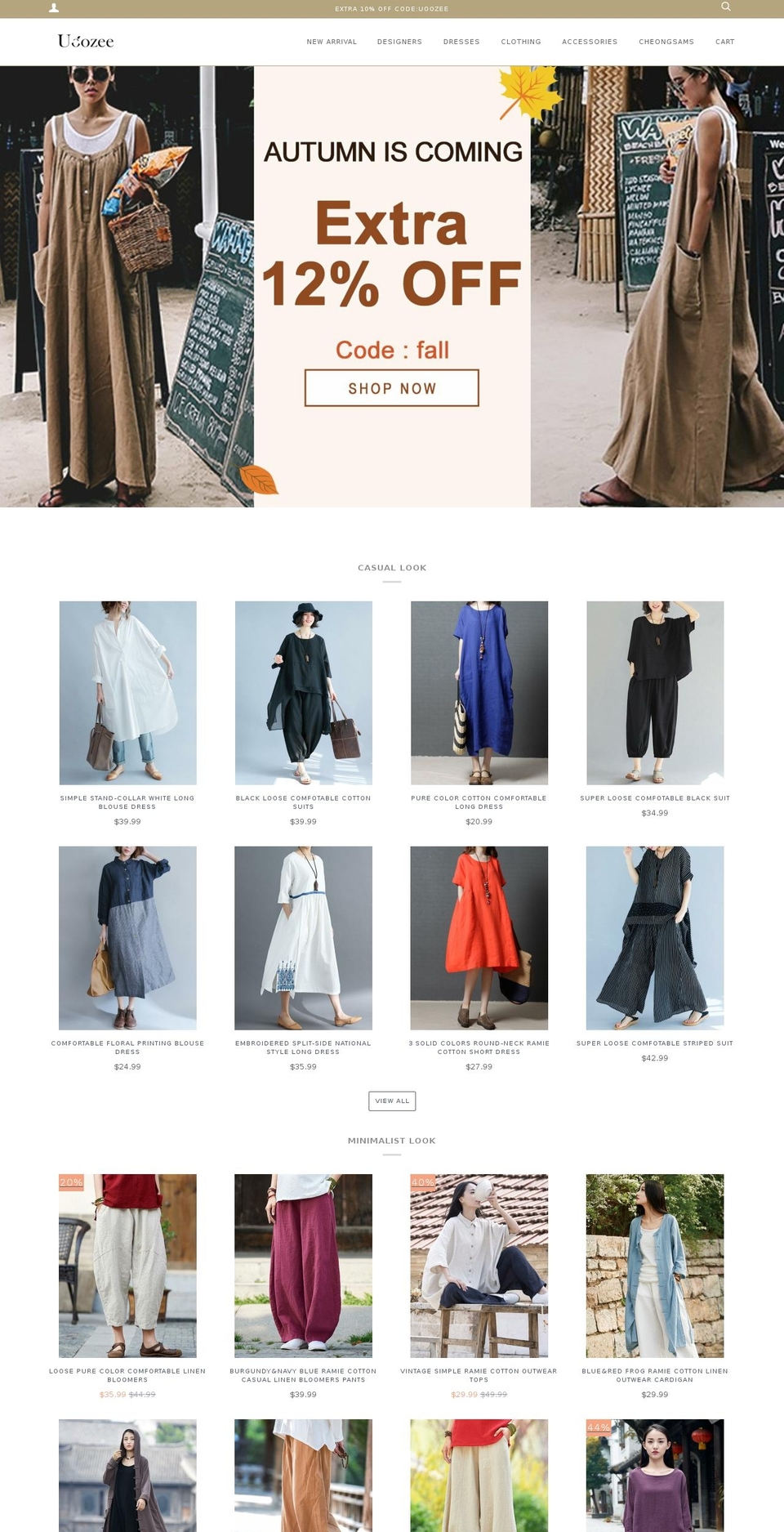 uoozee.com shopify website screenshot