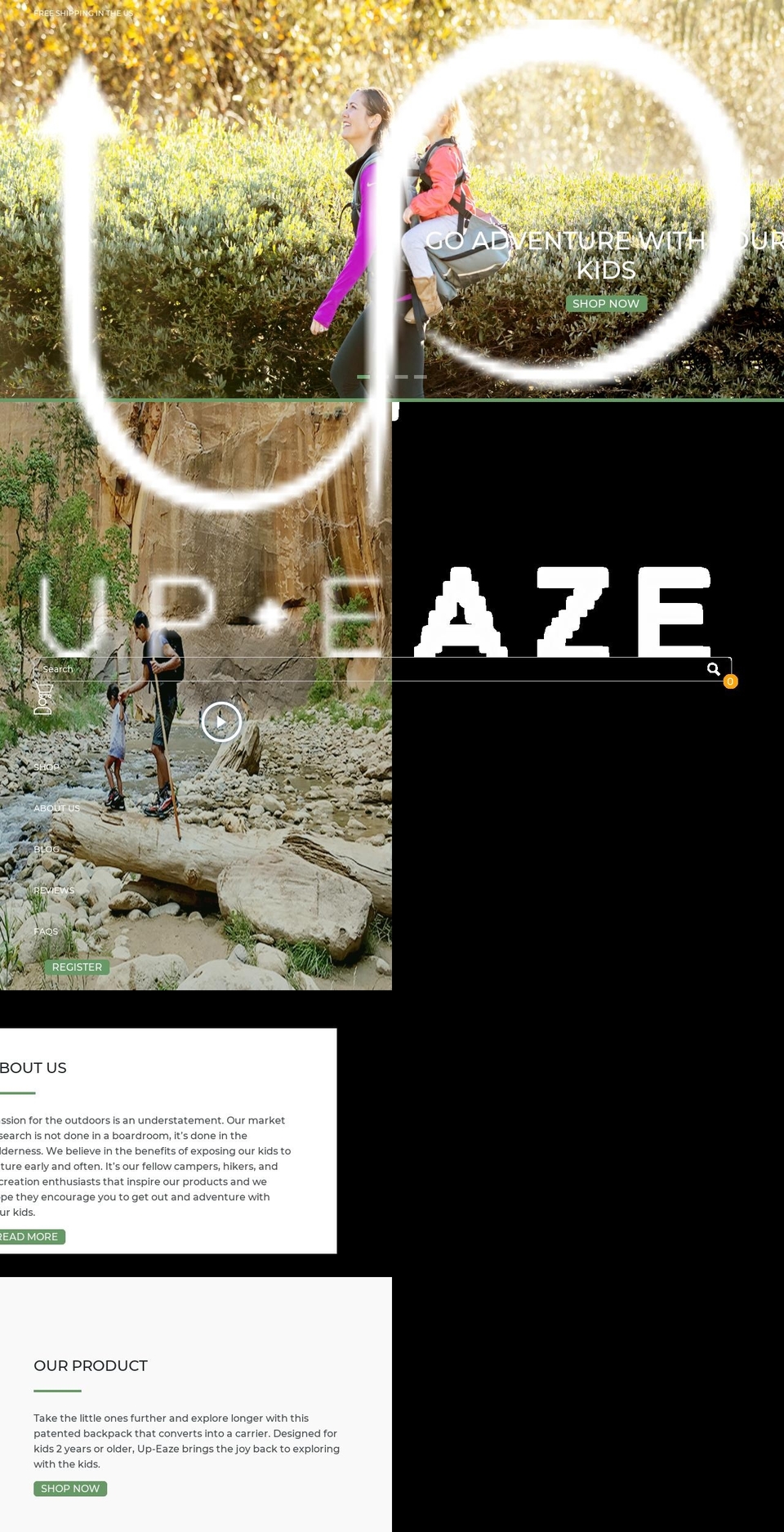 up-ease.com — Shopify storefront screenshot