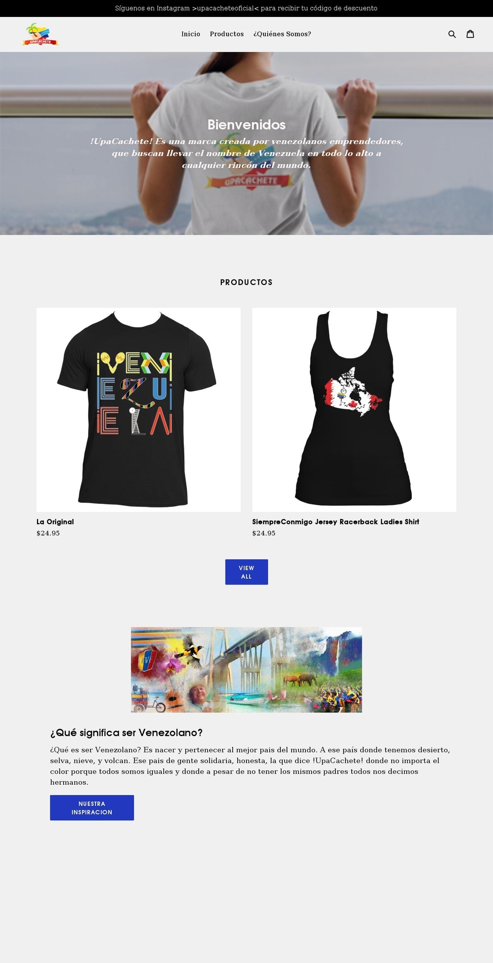 upacachete.com shopify website screenshot