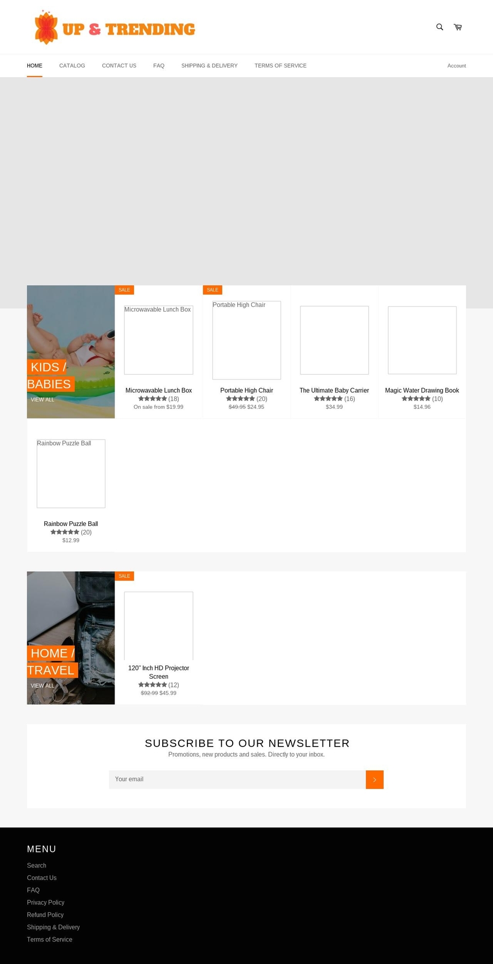 upandtrending.com — Shopify storefront screenshot
