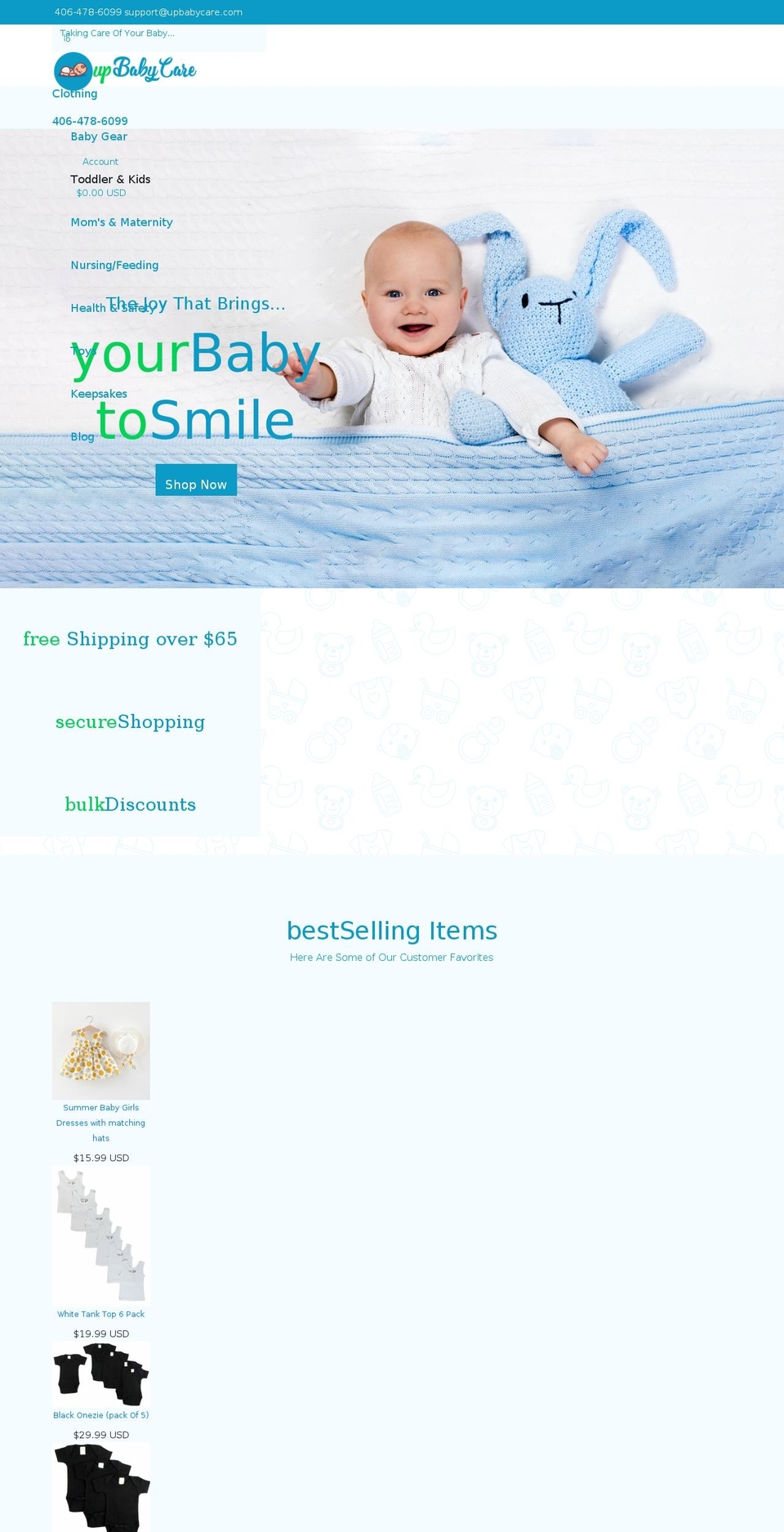 IC Theme® v Shopify theme site example upbabycare.com