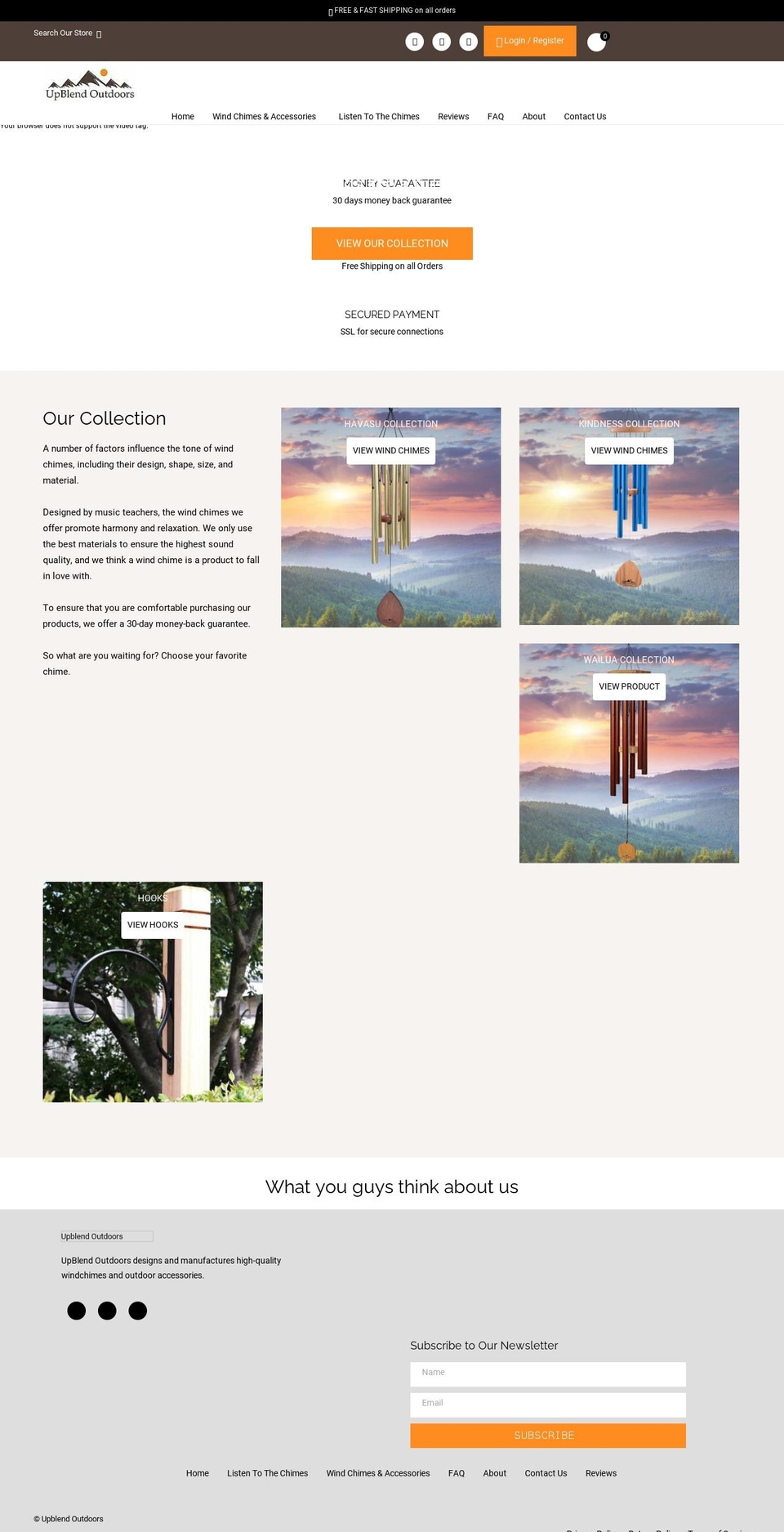 upblendoutdoors.com shopify website screenshot