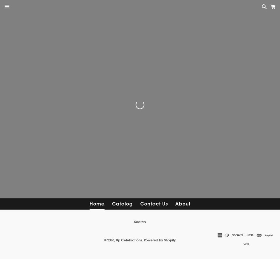 upcelebrations.com shopify website screenshot