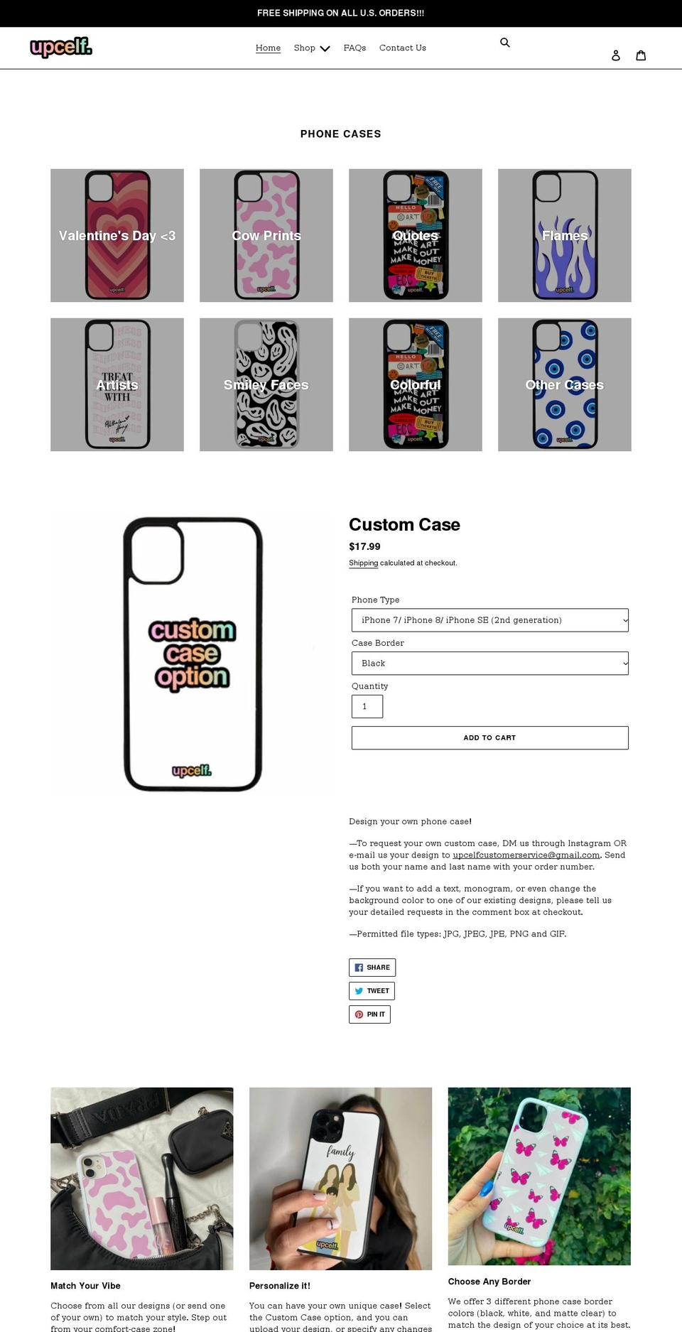 upcelf.com shopify website screenshot