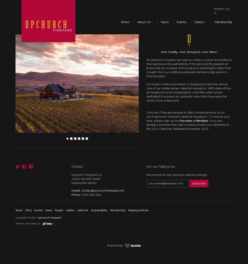 Upchurch Vineyard Shopify theme site example upchurchvineyard.us