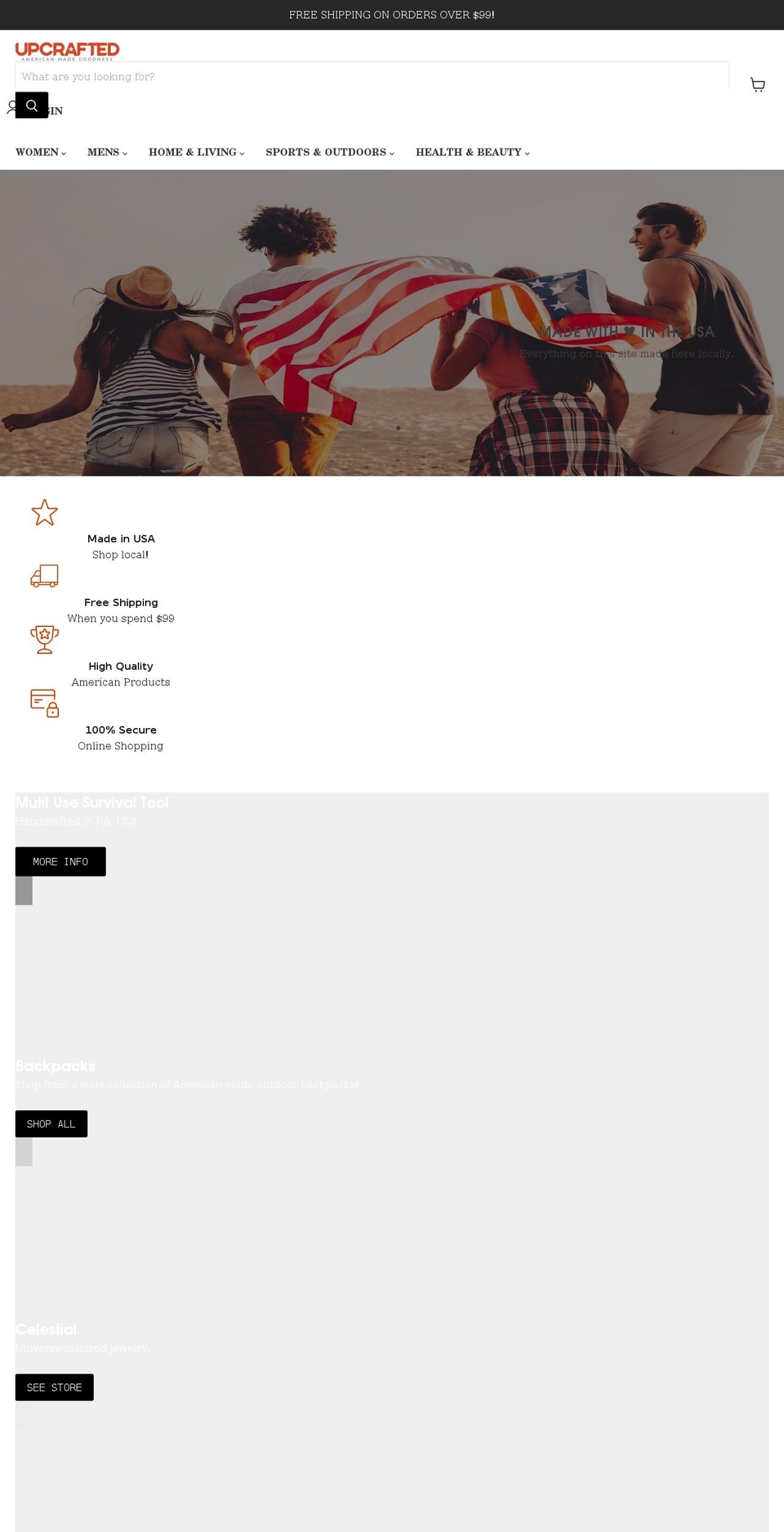 upcrafted.com shopify website screenshot