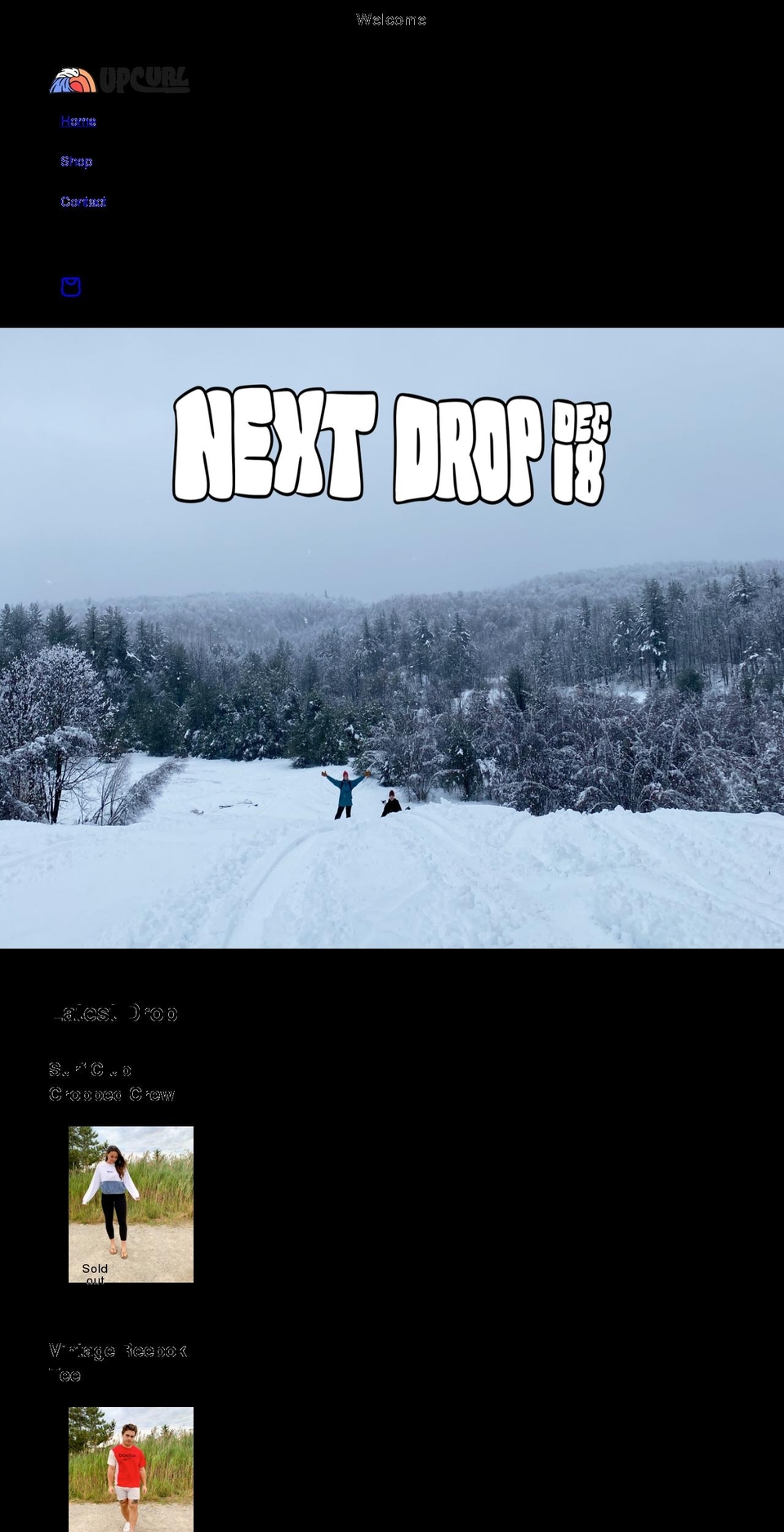 upcurlclothing.com shopify website screenshot