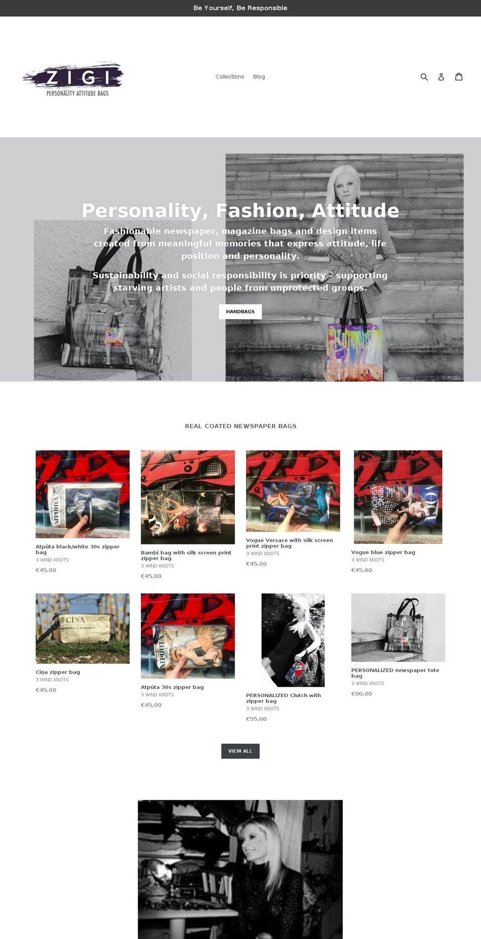 upcycledbag.com — Shopify storefront screenshot