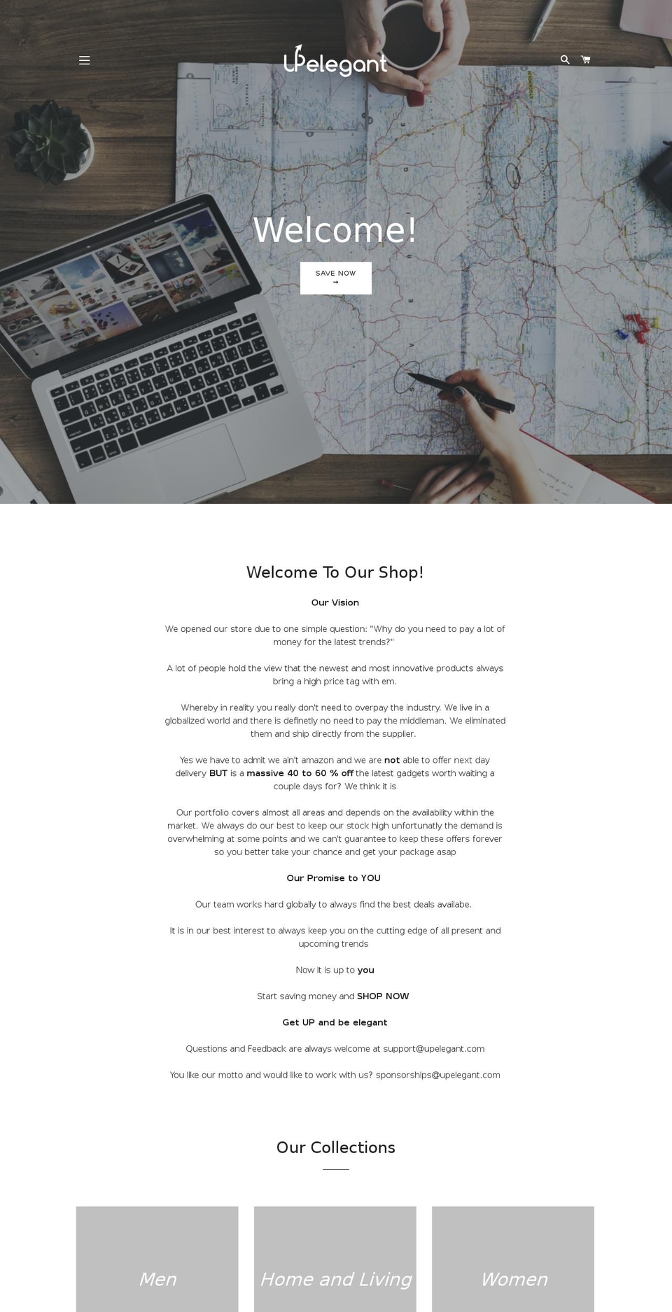 upelegant.com — Shopify storefront screenshot
