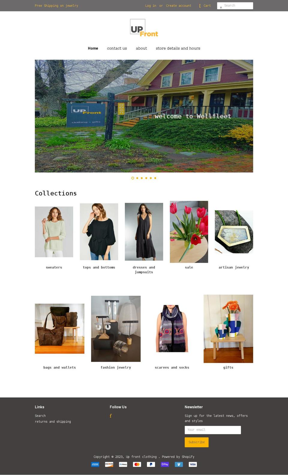 upfrontcapecod.com shopify website screenshot