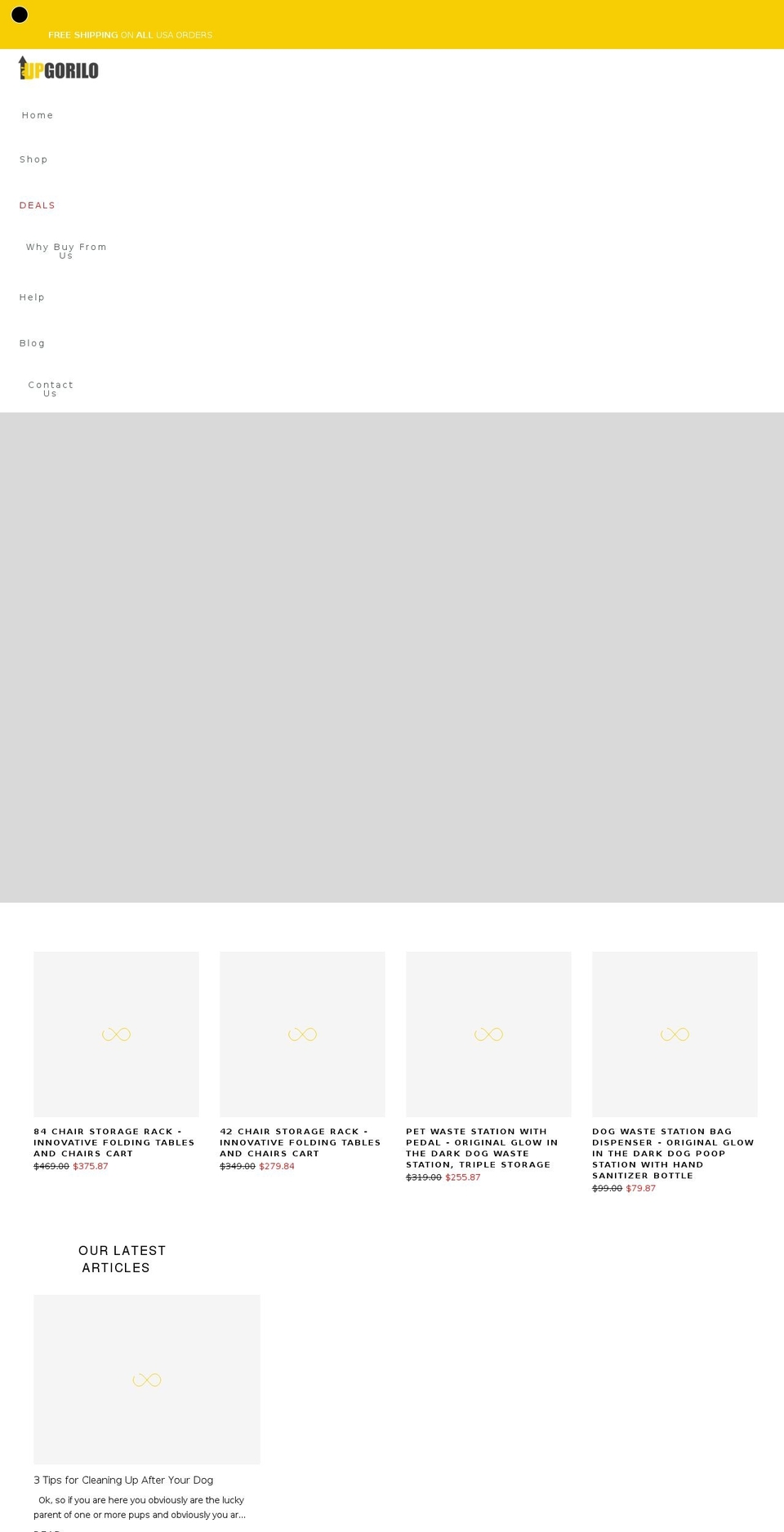 upgorilo.com shopify website screenshot