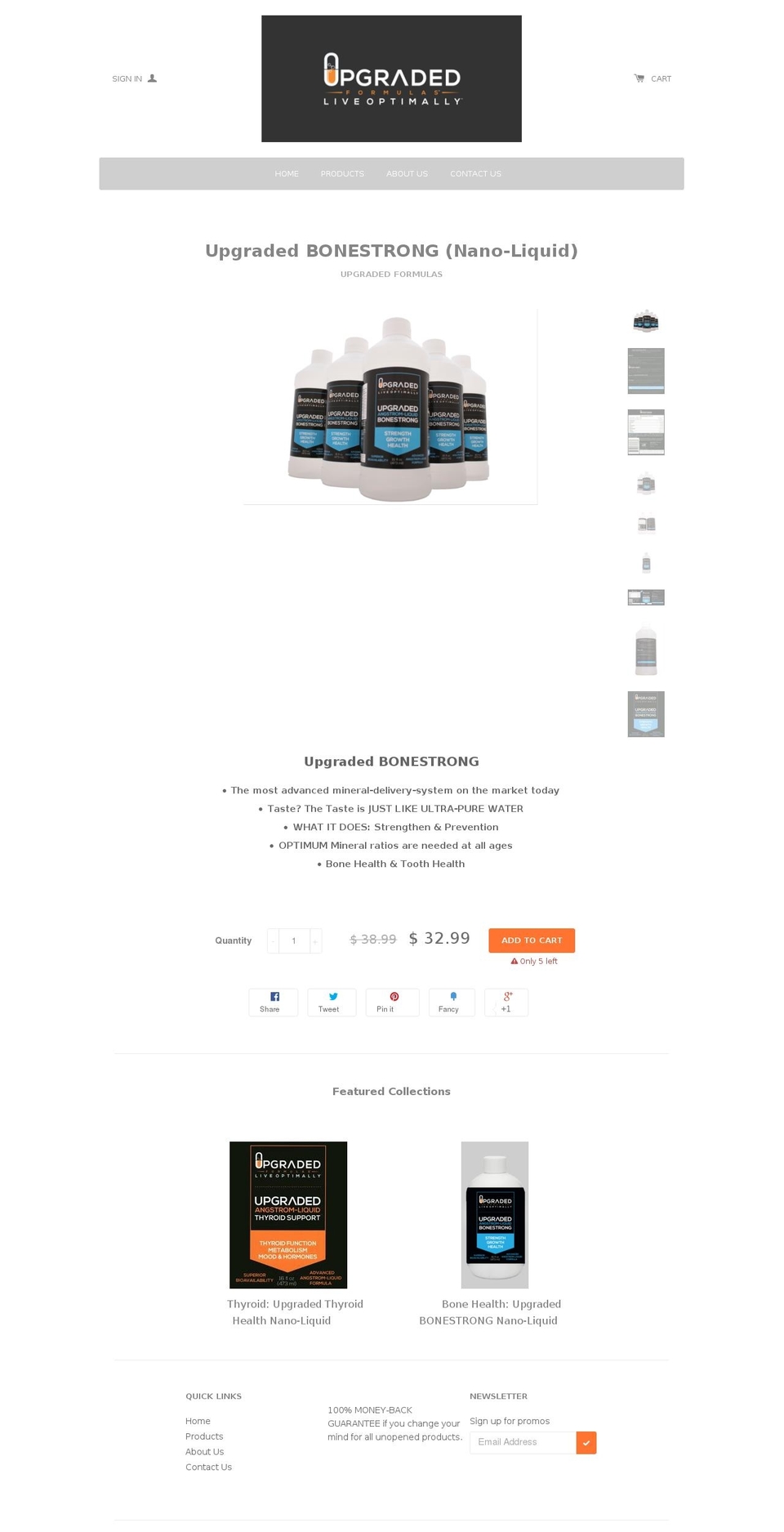 upgradedformulas.com shopify website screenshot