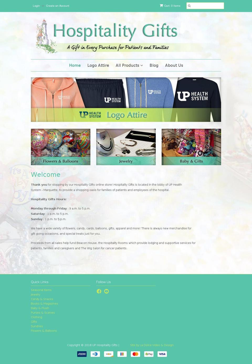Gifts Shopify theme site example uphospitalitygifts.com