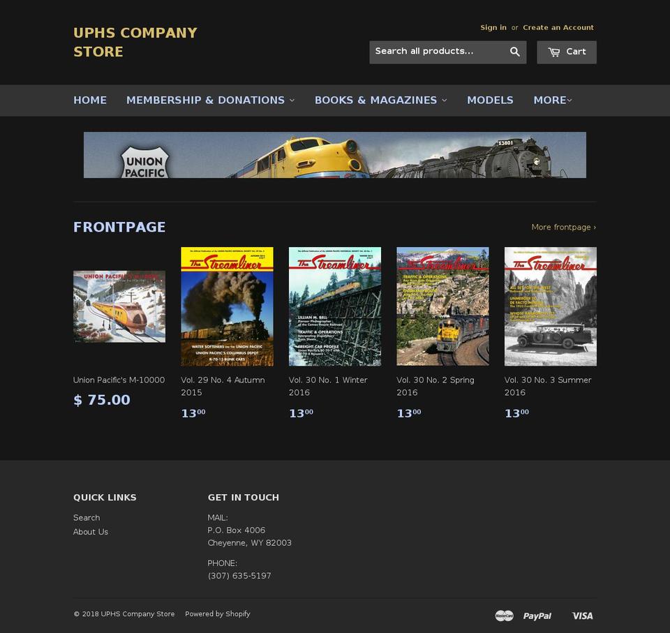 uphs-store.myshopify.com shopify website screenshot